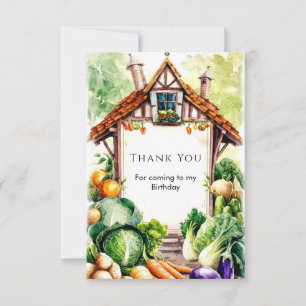 Bauern für Aquarellpflanze zum Geburtstag Dankeskarte