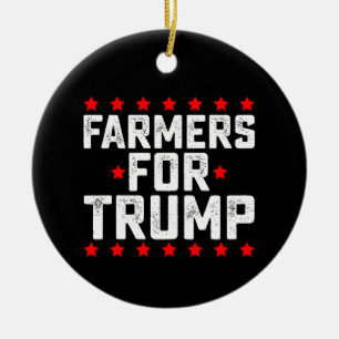 Bauern für Trump Präsidentschaftswahl Vintage Keramik Ornament