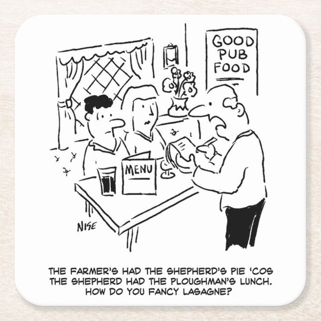 Bauern Habe den Schäferkuchen Rechteckiger Pappuntersetzer (Vorderseite)