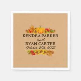 Bauern Herbsternte Hochzeitscocktail Serviette