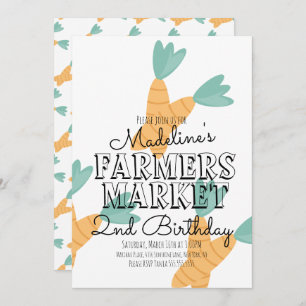 Bauern im Sommer Obst und Gemüse Einladung