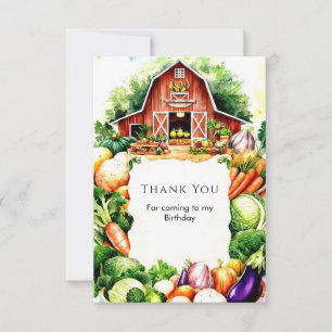 Bauern mit bunten Gemüse zum Geburtstag Dankeskarte