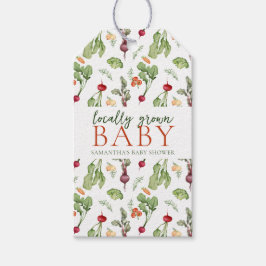 Bauern mit Gemüse auf dem Markt für selbst gezücht Geschenkanhänger