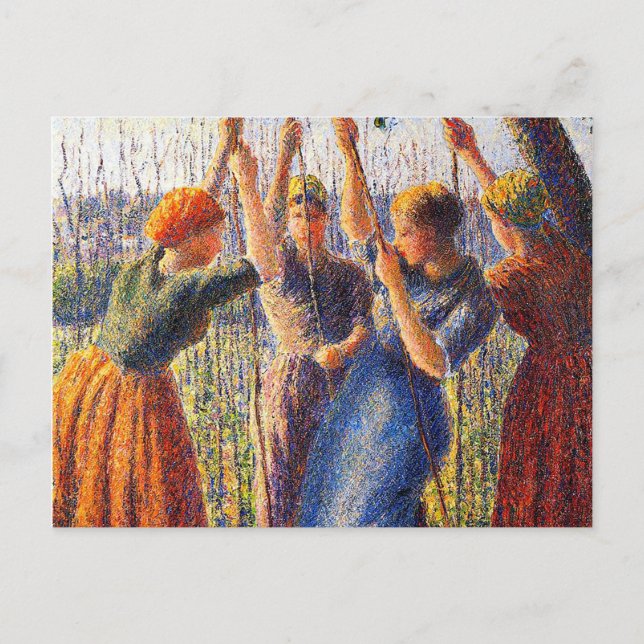 Bauern Pflanze von Camille Pissarro Postkarte (Vorderseite)