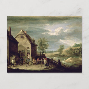 Bauern spielen Boules Postkarte