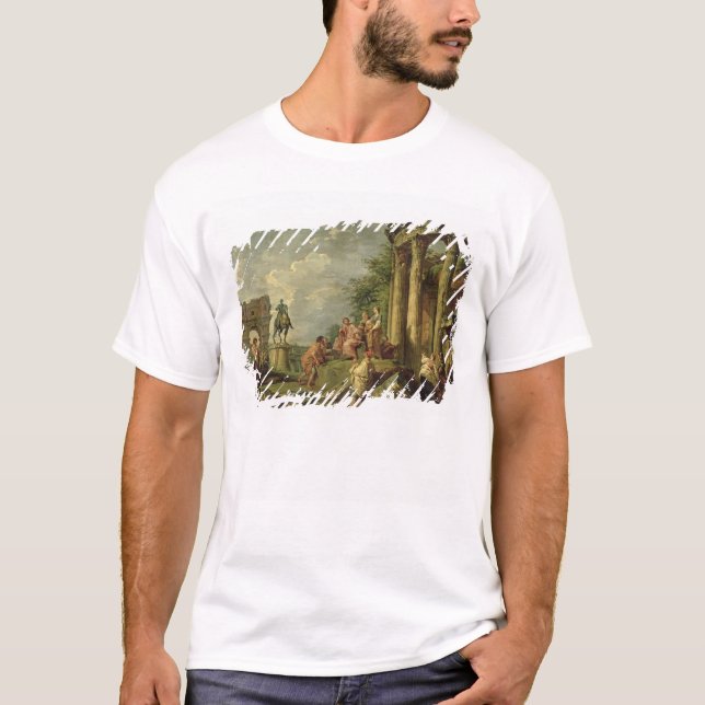 Bauern unter römischen Ruinen, 1743 (Öl auf T-Shirt (Vorderseite)