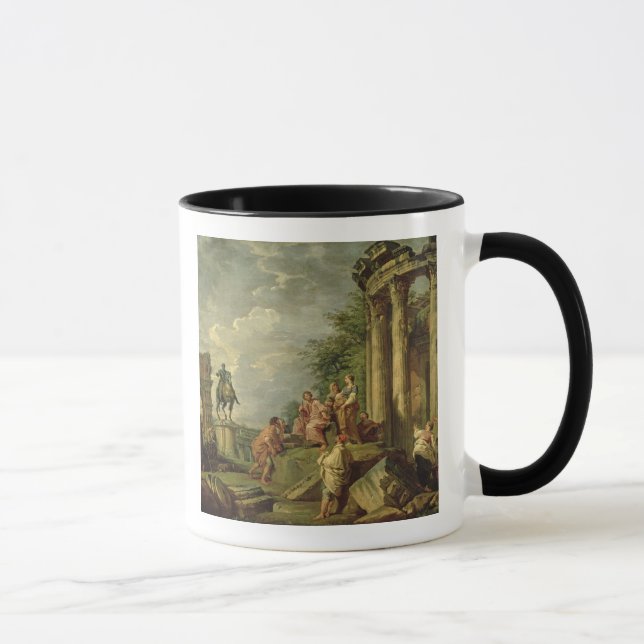 Bauern unter römischen Ruinen, 1743 (Öl auf Tasse (Rechts)