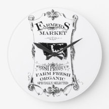Bauern vermarkten ringsum große Küchen-Wand-Uhr