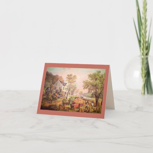 Bauern Zuhause Harvest Dankeskarte (Vorderseite)