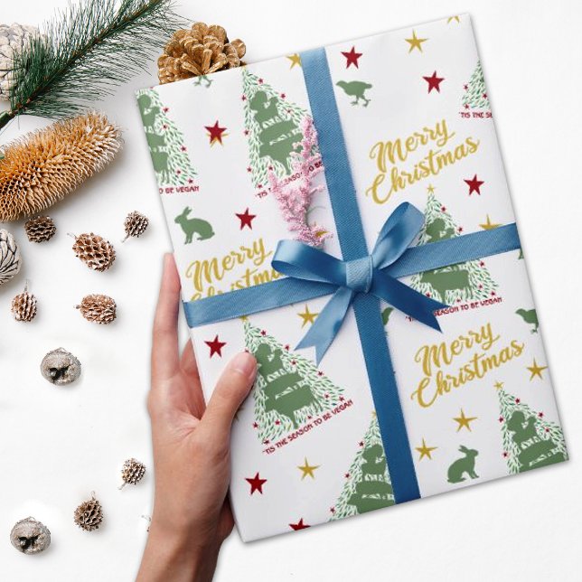 Bauernbaum, grüne frohe Weihnachten Geschenkpapier (Von Creator hochgeladen)