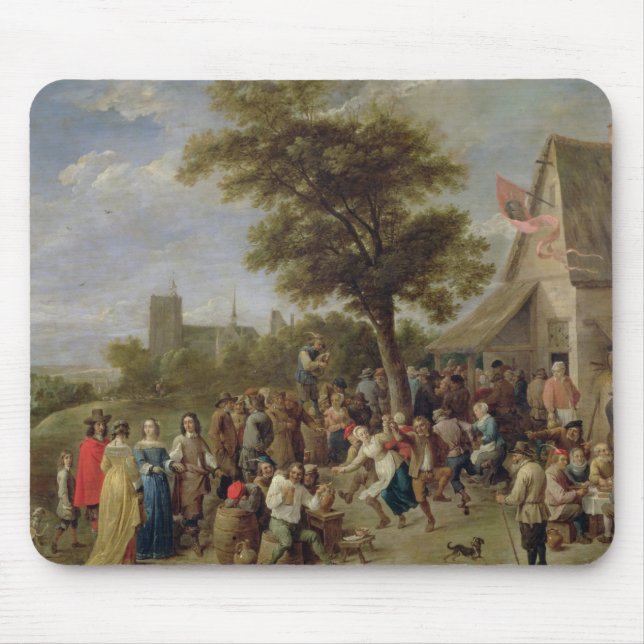 Bauernc$fröhlich-making, c.1650 (Öl auf Leinwand) Mousepad (Vorne)