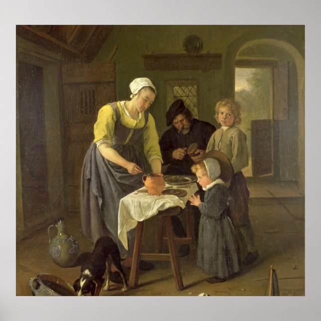 Bauernfamilie zu den Mahlzeiten, c.1665 Poster (Vorne)