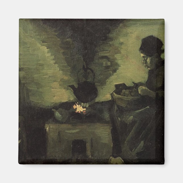 Bauernfrau am Kamin Vincent van Gogh Magnet (Vorne)