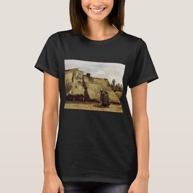 Bauernfrau Gramming Hütte von Vincent van Gogh T-Shirt (Vorderseite)
