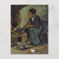 Bauernfrau Kochen an einem Kamin