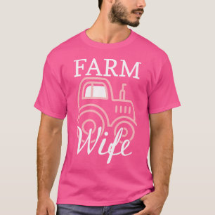 Bauernfrau mit Bauerntraktor-Druck T-Shirt