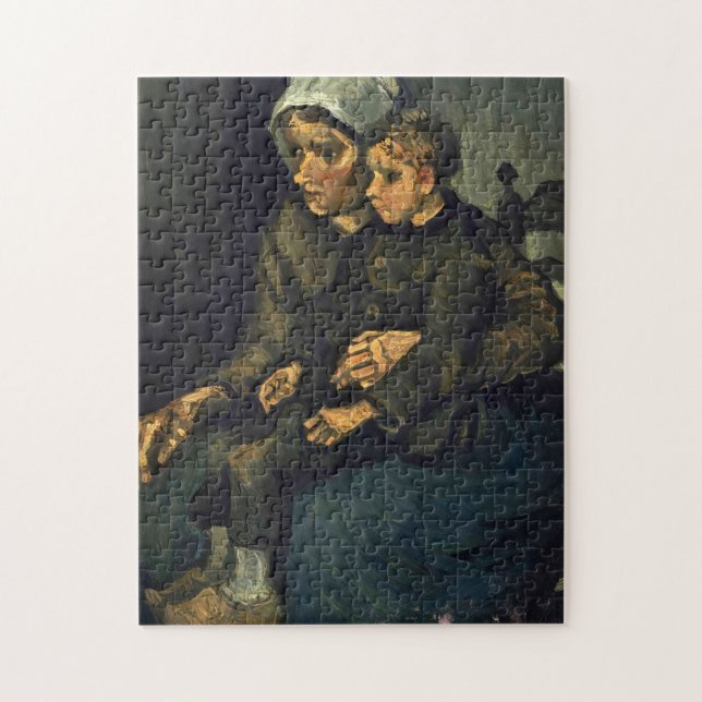 Bauernfrau mit Kind auf ihrem Schoß, 1885 von Vinc Puzzle (Vertikal)