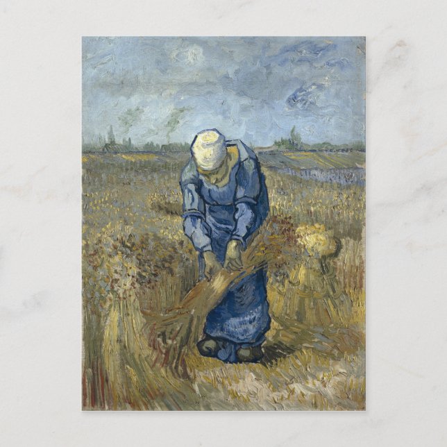 Bauernfrauen binden Blätter von Vincent Van Gogh Postkarte (Vorderseite)