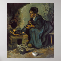 Bauernfrauen Kochen am Kamin von Van Gogh