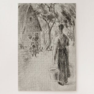 Bauernfrauen tragen Eimer - Camille Pissarro Puzzle