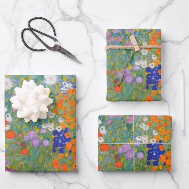 Bauerngarten - Gustav Klimt Geschenkpapier Set (Vorderseite)