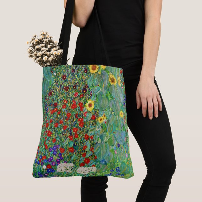 Bauerngarten Gustav Klimt mit Sonnenblumenmalereie (Von Nahem)
