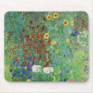Bauerngarten Gustav Klimt mit Sonnenblumenmalereie Mousepad