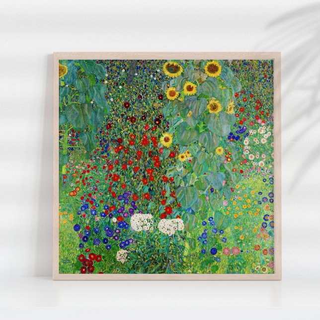 Bauerngarten Gustav Klimt mit Sonnenblumenmalereie Poster (Von Creator hochgeladen)