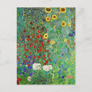 Bauerngarten Gustav Klimt mit Sonnenblumenmalereie Postkarte