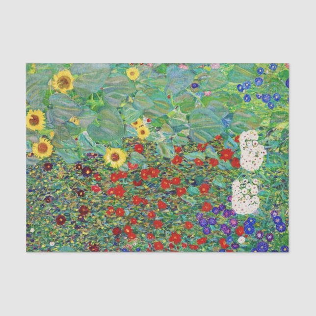 Bauerngarten Gustav Klimt mit Sonnenblumenmalereie Seidenpapier (Vorderseite)