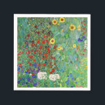 Bauerngarten Gustav Klimt mit Sonnenblumenmalereie Serviette<br><div class="desc">Bauerngarten Gustav Klimt mit Sonnenblumen Vintage Jugendstil-Malerei</div>