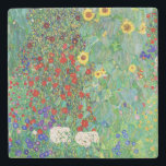 Bauerngarten Gustav Klimt mit Sonnenblumenmalereie Steinuntersetzer<br><div class="desc">Bauerngarten Gustav Klimt mit Sonnenblumen Vintage Jugendstil-Malerei</div>