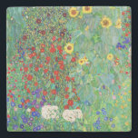 Bauerngarten Gustav Klimt mit Sonnenblumenmalereie Steinuntersetzer<br><div class="desc">Bauerngarten Gustav Klimt mit Sonnenblumen Vintage Jugendstil-Malerei</div>