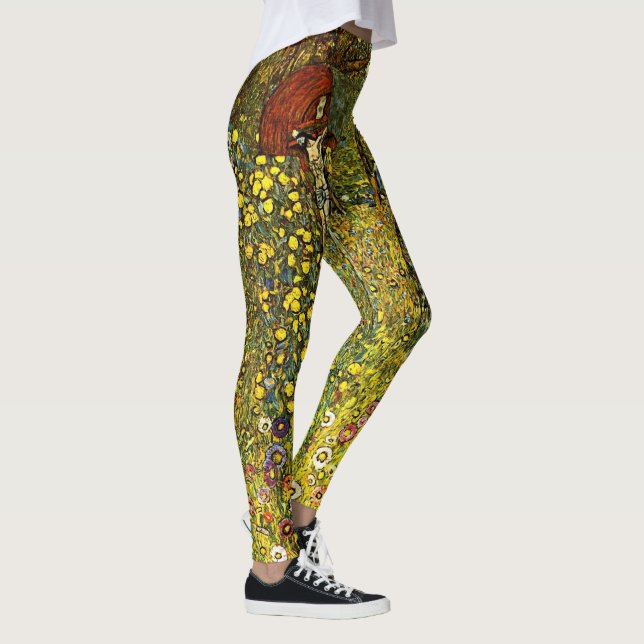 Bauerngarten mit Crucifix von Gustav Klimt Leggings (Rechts)