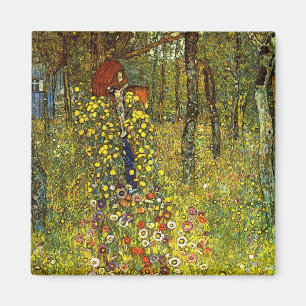 Bauerngarten mit Crucifix von Gustav Klimt Magnet