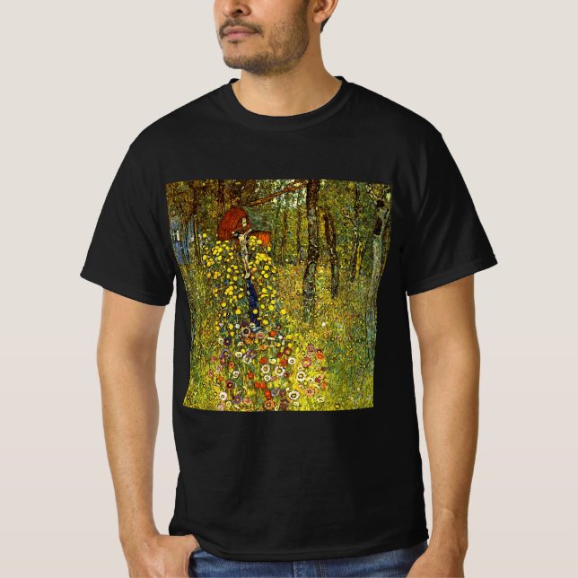 Bauerngarten mit Crucifix von Gustav Klimt T-Shirt (Vorderseite)