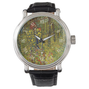 Bauerngarten mit Kruzifix von Gustav Klimt Armbanduhr