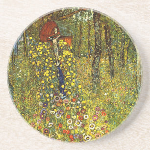 Bauerngarten mit Kruzifix von Gustav Klimt Untersetzer