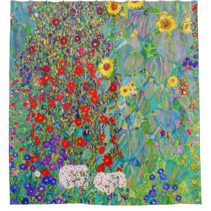 Bauerngarten mit Sonnenblumen Gustav Klimt Duschvorhang
