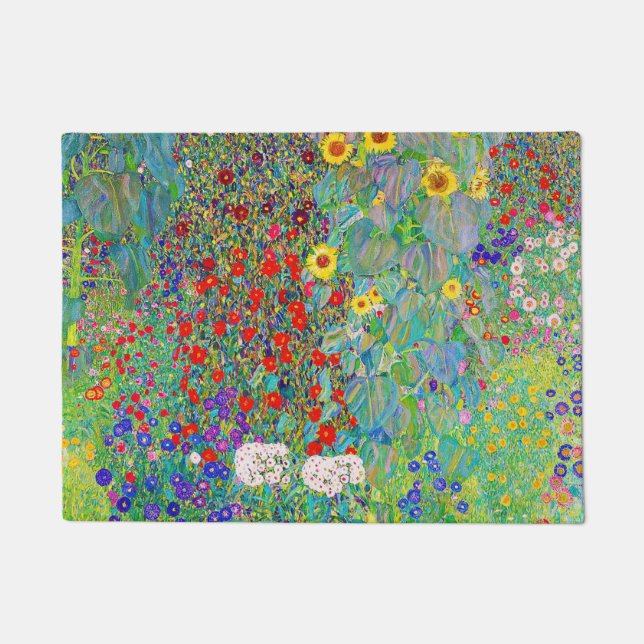 Bauerngarten mit Sonnenblumen Gustav Klimt Fußmatte (Vorderseite)
