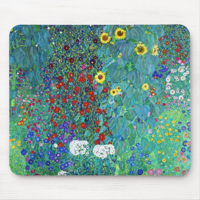Bauerngarten mit Sonnenblumen, Gustav Klimt Mousepad (Vorne)