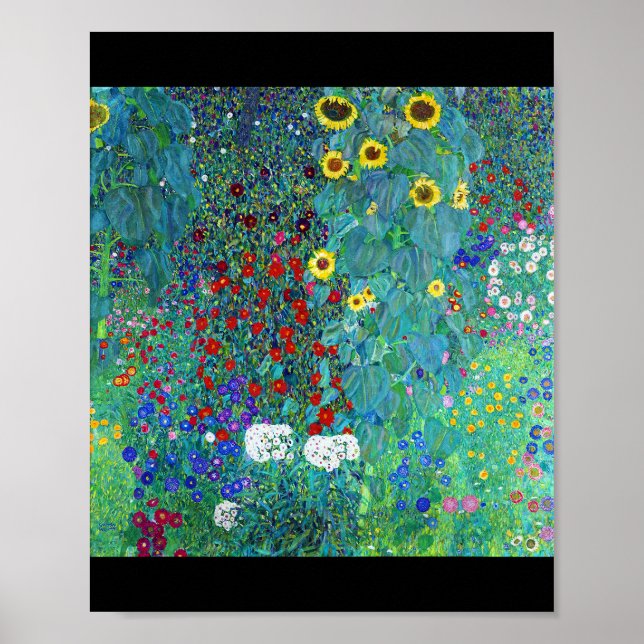 Bauerngarten mit Sonnenblumen, Gustav Klimt Poster (Vorne)