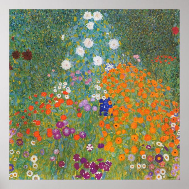 Bauerngarten mit Sonnenblumen — Gustav Klimt Poster (Vorne)