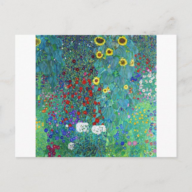 Bauerngarten mit Sonnenblumen, Gustav Klimt Postkarte (Vorderseite)