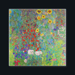 Bauerngarten mit Sonnenblumen Gustav Klimt Quadratische Visitenkarte<br><div class="desc">Bauerngarten mit Sonnenblumen Gustav Klimt</div>