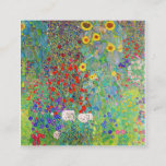 Bauerngarten mit Sonnenblumen Gustav Klimt Quadratische Visitenkarte<br><div class="desc">Bauerngarten mit Sonnenblumen Gustav Klimt</div>