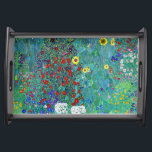 Bauerngarten mit Sonnenblumen, Gustav Klimt Serviertablett<br><div class="desc">Gustav Klimt (14. Juli 1862 - 6. Februar 1918) war ein österreichischer symbolischer Maler und einer der prominentesten Mitglieder der Wiener Sezessionsbewegung. Klimt ist bekannt für seine Gemälde, Wandgemälde, Skizzen und andere Kunstobjekte. Neben seinen figurativen Werken, die Allegorien und Portraits enthalten, malte er Landschaften. Unter den Künstlern der Wiener Sezession...</div>