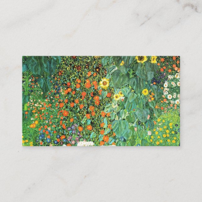 Bauerngarten mit Sonnenblumen Gustav Klimt Visitenkarte (Vorderseite)