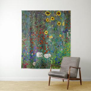 Bauerngarten mit Sonnenblumen   Gustav Klimt   Wandteppich