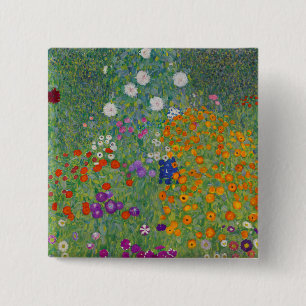 Bauerngarten, Ölmalerei, Gustav Klimt Button